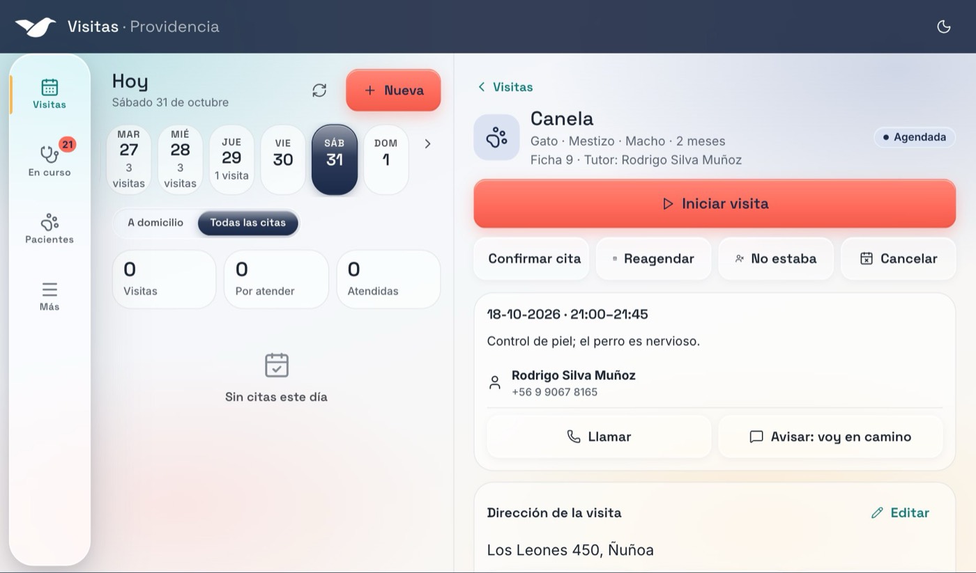 Agenda de visitas en la app CrowIQ Visitas